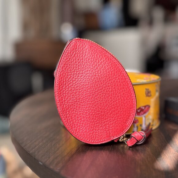 Coach - Mouse Coin Case Small Leather Purse - Red - Picture 2 of 4